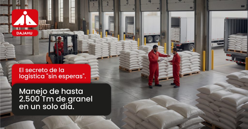 El secreto de la logística "sin esperas": Manejo de hasta 2.500 Tm de granel en un solo día.