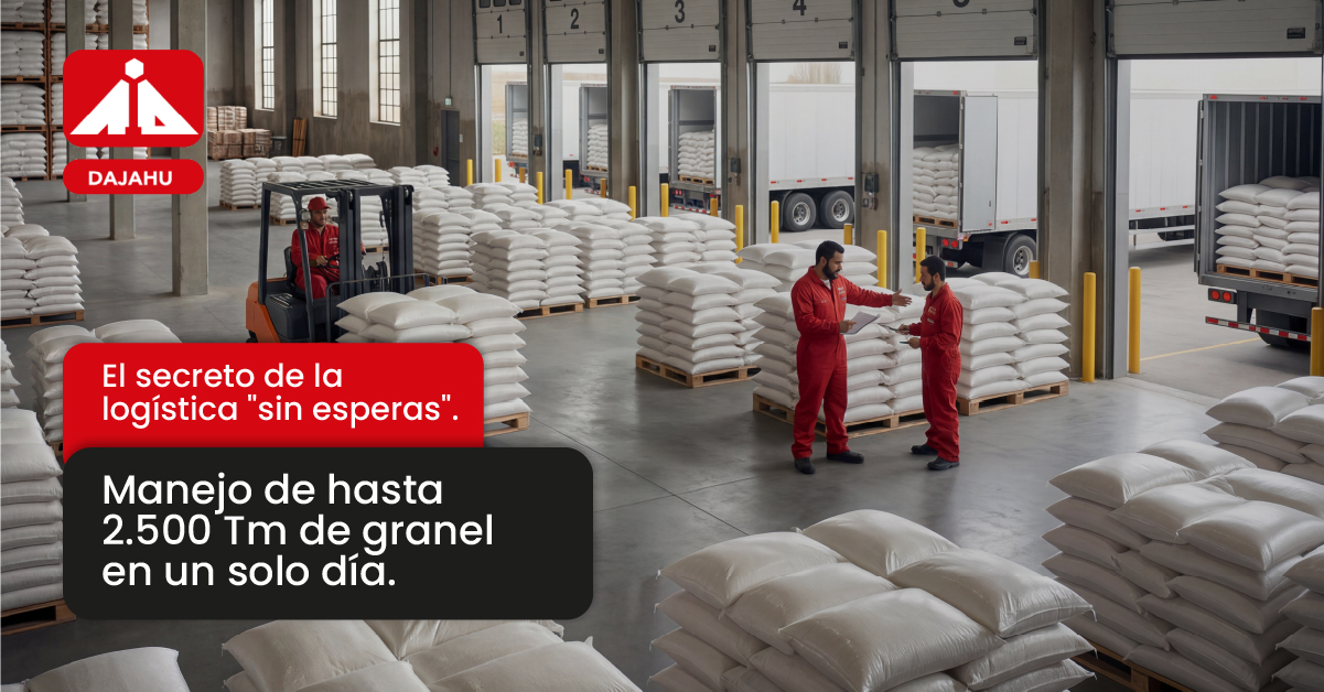 El secreto de la logística "sin esperas": Manejo de hasta 2.500 Tm de granel en un solo día.